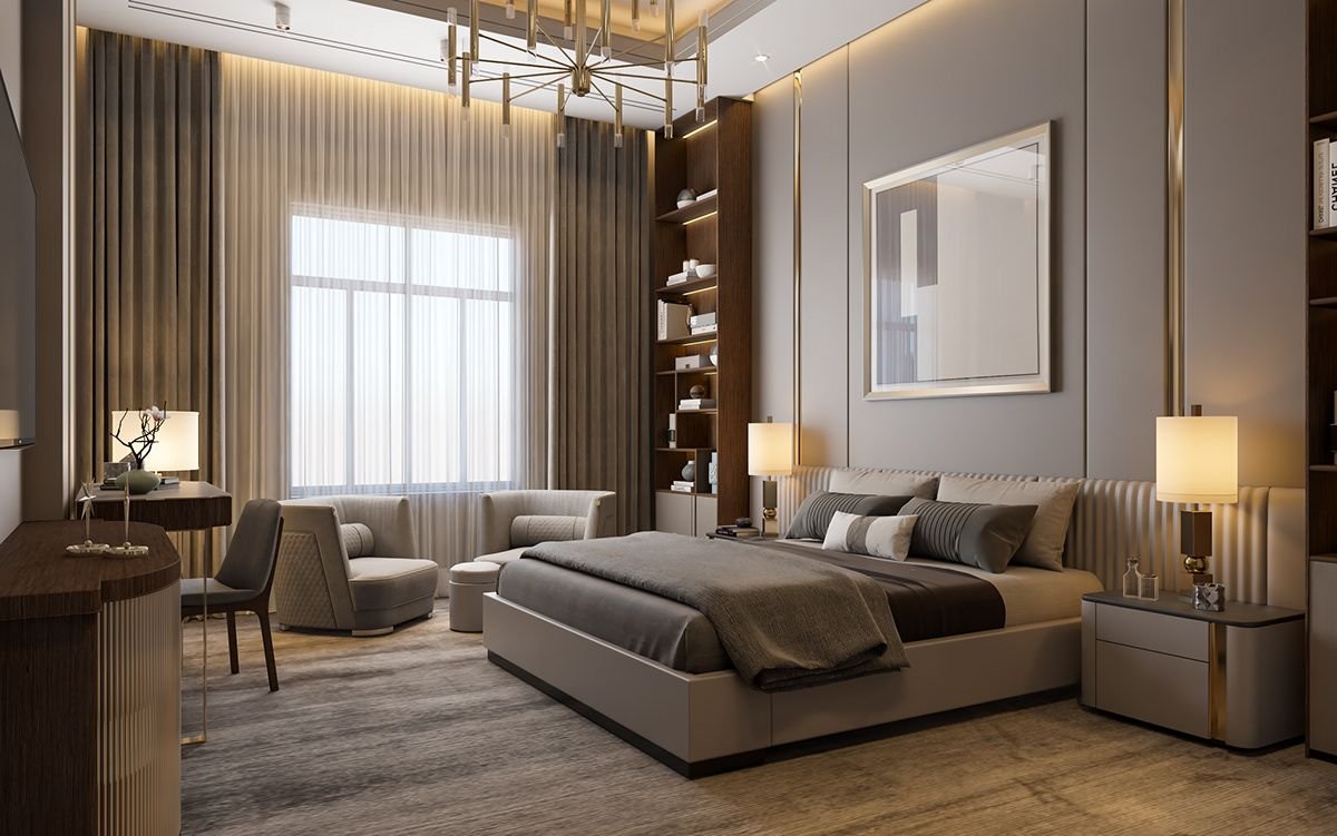 Hotel bedroom interior